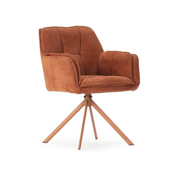 Set di sedie da pranzo color terracotta in imbottito 2 pz Keiko – Marckeric