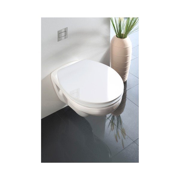 Sedile del wc bianco con chiusura facilitata Classic, 45 x 38,8 cm - Wenko