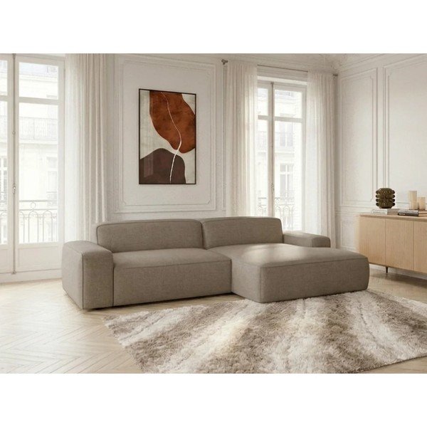 Divano angolare grigio tortora allungabile/con movimento relax elettrico (con penisola a destra) Abel – Bobochic Paris-image-3
