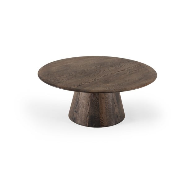 Tavolino da salotto rotondo marrone in rovere massiccio ø 80 cm Mushroom – Gazzda