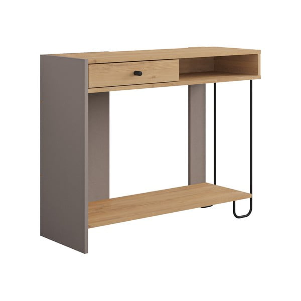 Consolle con piano in rovere decorato 35x100 cm Saturne - Marckeric-image-2