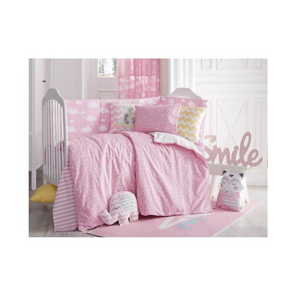 Coprimaterasso per lettino in cotone protettivo rosa Mike & Co. NEW YORK Carino, 40 x 210 cm Stars - Mike & Co. NEW YORK-image-1