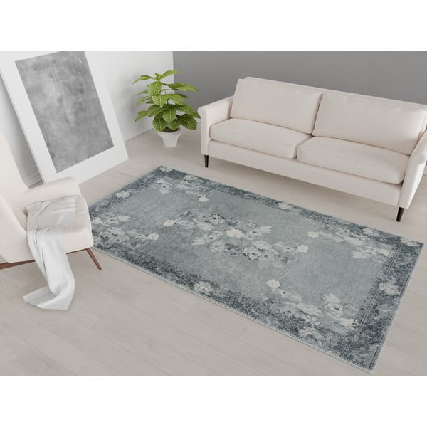 Tappeto lavabile grigio 80x50 cm - Vitaus-image-1
