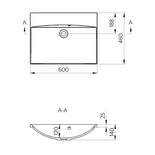 Lavabo bianco in composito minerale 60x46 cm Maria – Sapho-image-1