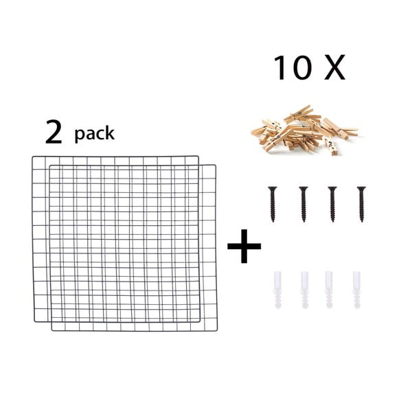 Set di 2 bacheche nere Reminder, 60 x 60 cm - Evila Originals-image-2