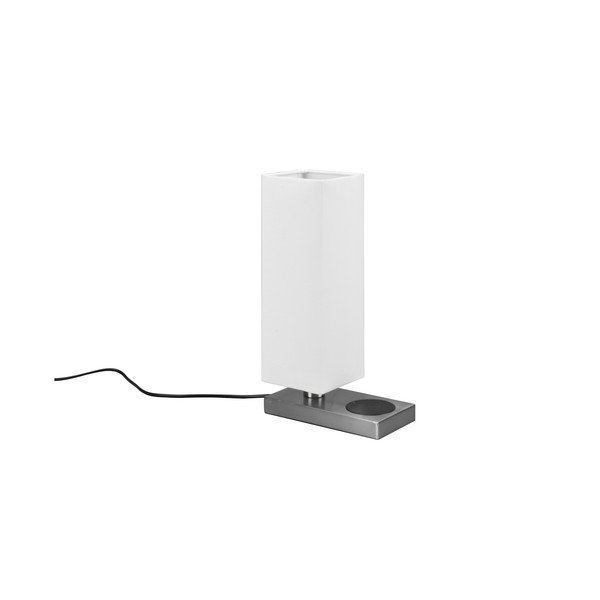 Lampada da tavolo con caricatore wireless in argento (altezza 35 cm) Haley - Reality-image-1