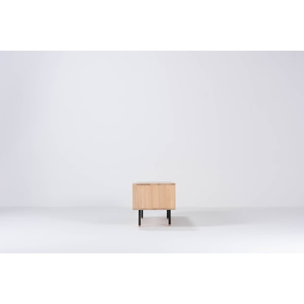 Mobile TV nero-color legno naturale in legno di quercia 160x48 cm Fina - Gazzda-image-4