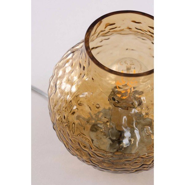 Lampada da tavolo color ambra in vetro (altezza totale 15 cm) Breen – Jotex-image-3