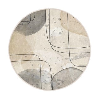 Tappeto rotondo beige lavabile ø 150 cm Simple Lines – Mila Home