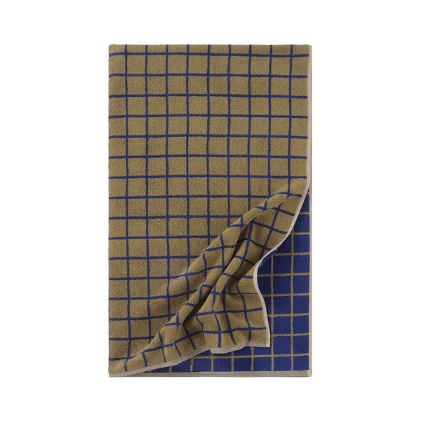 Asciugamano verde/blu in cotone 90x150 cm Grid – Jotex
