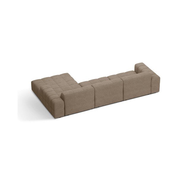 Divano angolare beige (con penisola a destra/con chaise lounge) con rivestimento in ciniglia Chicago – Cosmopolitan Design-image-2