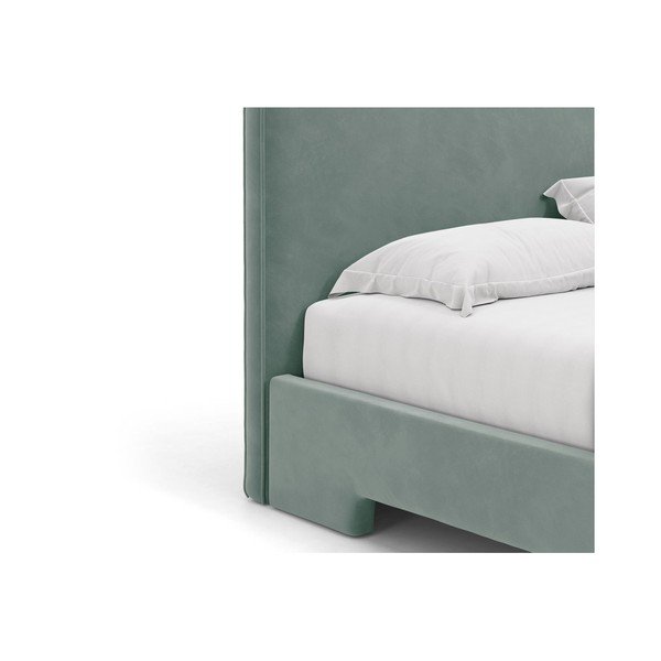 Letto matrimoniale imbottito azzurro con rete inclusa 160x200 cm Eda – Micadoni -image-4