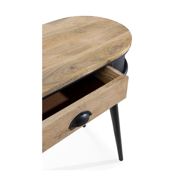 Tavolo consolle nero/di colore naturale 38x90 cm Delhi – MOME-image-4