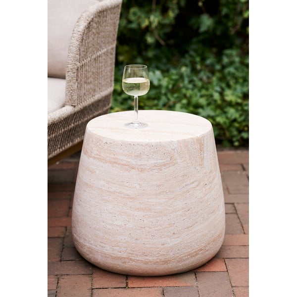 Tavolino da giardino rotondo in pietra ø 47,5 cm Bonn – House Nordic-image-2