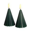 Decorazione natalizia luminosa in verde scuro 2 pz ø 6 cm Laura – Sirius