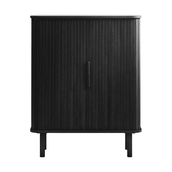 Mobile nero in rovere con ante scorrevoli 113x90 cm Cavo - Unique Furniture