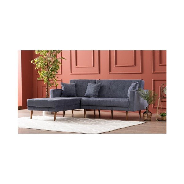 Divano letto grigio-blu Dublino, angolo sinistro - Balcab Home-image-4