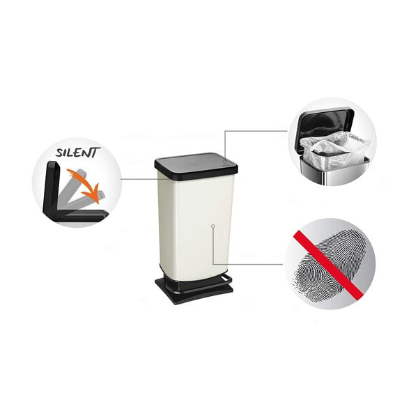 Bidone a pedale grigio in plastica riciclata 40 l Paso - Rotho-image-3