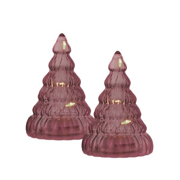 Decorazioni luminose in set burgundy con alimentazione a batteria 2 pz ø 6,5 cm Lucy – Sirius