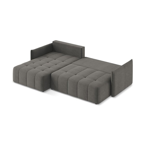 Divano angolare grigio scuro allungabile/con contenitore (con penisola a sinistra/con chaise lounge) Moku – Makamii-image-4