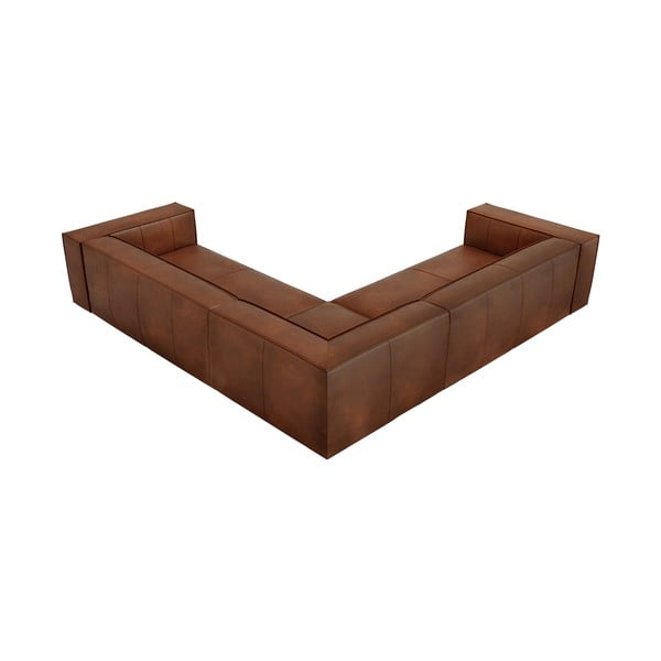 Divano angolare in pelle marrone cognac (variabile) Madame - Windsor & Co Sofas-image-3