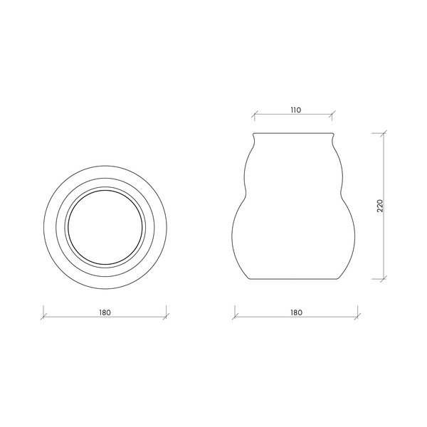 Vaso marrone scuro in vetro fatto a mano (altezza totale 22 cm) Dam – noo.ma-image-4