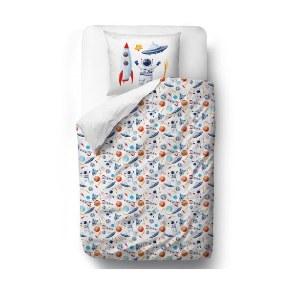 Biancheria da letto per bambini in cotone sateen Fox Space, 100 x 130 cm - Butter Kings