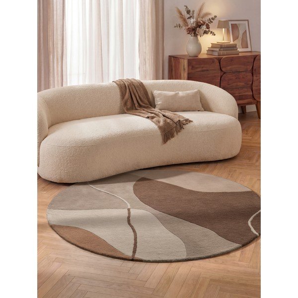Tappeto rotondo marrone in lana ø 200 cm Muse – Villeroy&Boch-image-1