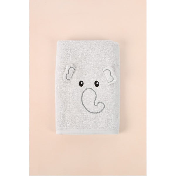 Asciugamano per bambini in cotone grigio chiaro 50x75 cm Jumbo - Foutastic