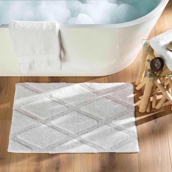 Tappetino per il bagno bianco 50x80 cm Thais – douceur d'intérieur-image-1