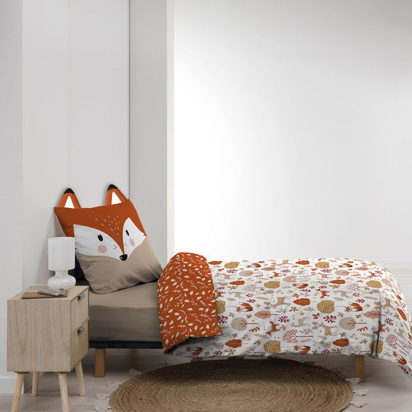 Set copripiumino e federa da bambini bianco/color terracotta in cotone per letto singolo 140x200 cm Roxy – douceur d'intérieur-image-4