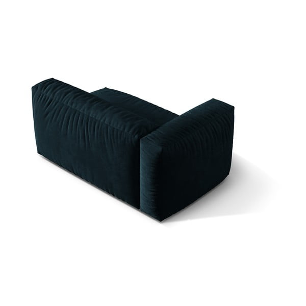 Parte divano componibile blu scuro (con penisola a sinistra) con rivestimento in velluto Martina – Micadoni -image-2