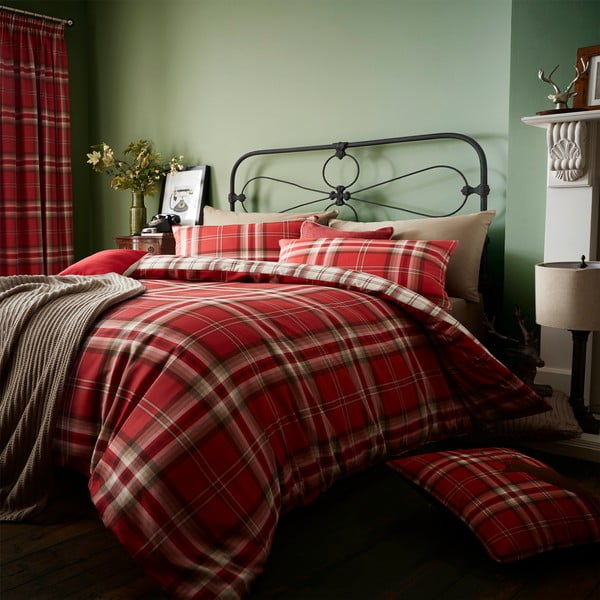 Biancheria da letto matrimoniale Red, 200 x 200 cm Kelso - Catherine Lansfield