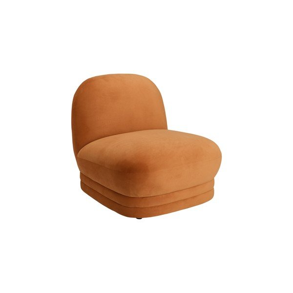 Poltrona arancione con rivestimento in velluto Cocos – Ellos Home