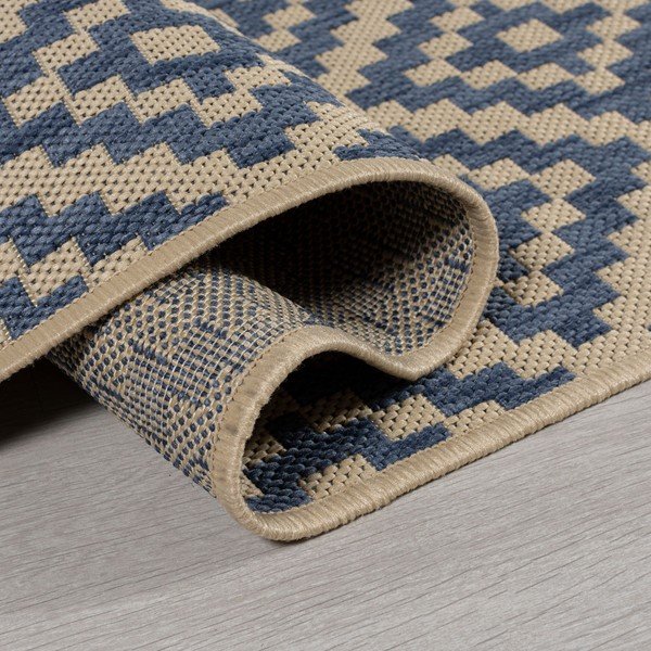 Tappeto per esterni blu/beige 200x200 cm Moretti - Flair Rugs-image-3