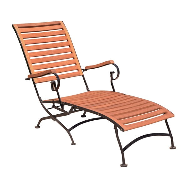 Chaise longue da giardino in legno marrone Vienna - Garden Pleasure