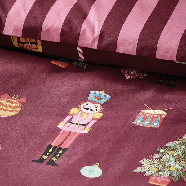 Set copripiumino e federa rosa e viola per letto singolo 135x200 cm Nutcracker Stripe – Catherine Lansfield-image-4