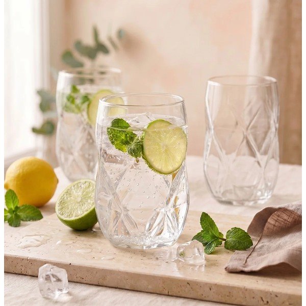 Set di bicchieri in vetro borosilicato 6 pz 400 ml Geo – Vialli Design-image-1