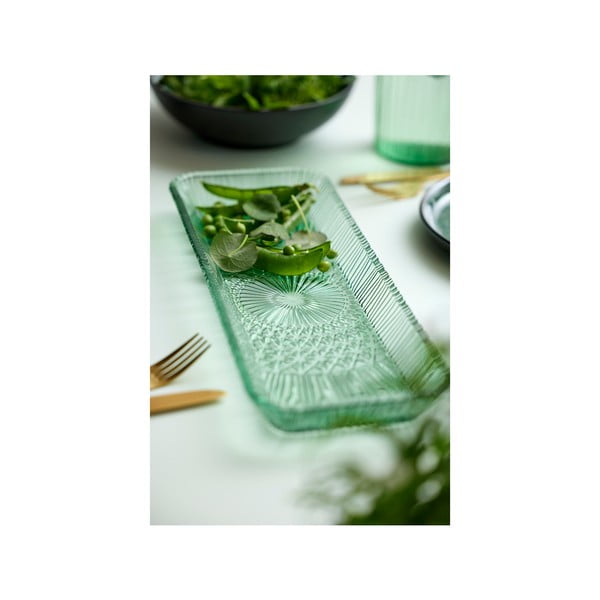 Piatto da portata in vetro verde 14x38 cm Kusintha - Bitz-image-2