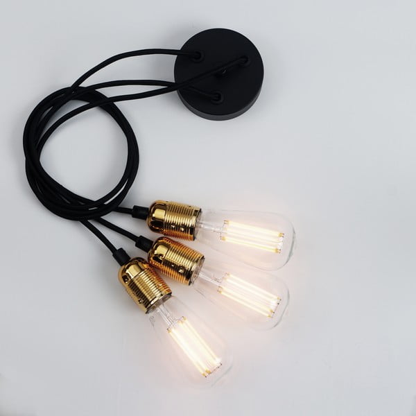 Lampada a sospensione nero/oro con paralume in metallo ø 4 cm Uno - Sotto Luce-image-4