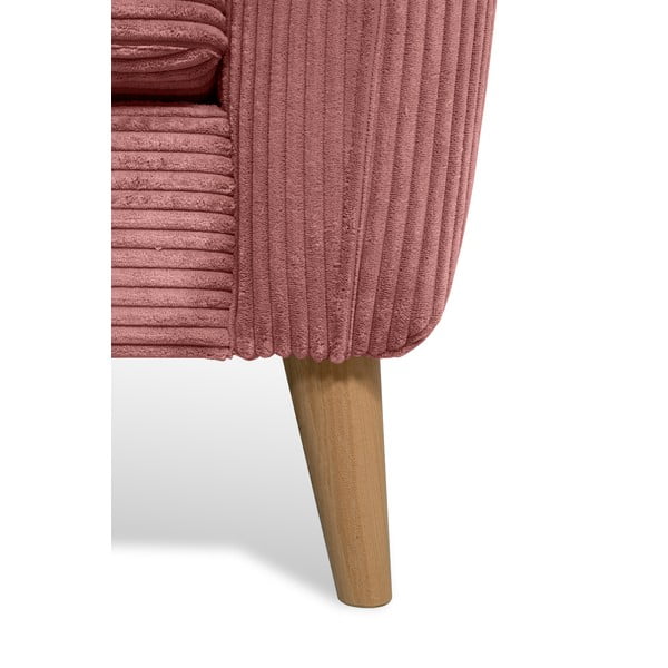 Divano angolare in velluto a coste rosa (angolo sinistro) Paris - Scandic-image-4
