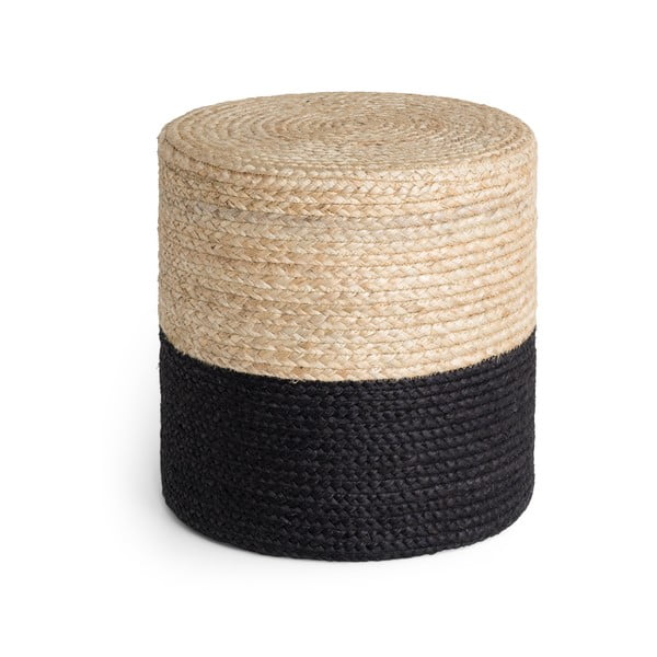 Poggiapiedi nero e colore naturale Juta Gold Black – Hanse Home