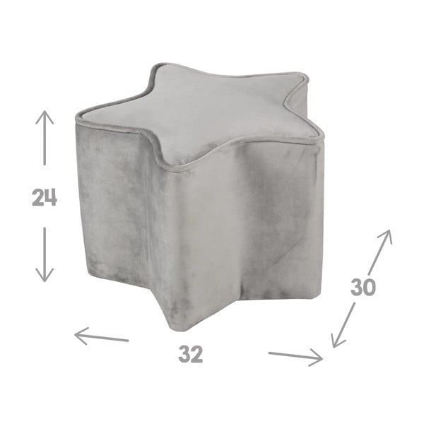 Pouf per bambini in velluto grigio chiaro Lil Sofa - Roba-image-2