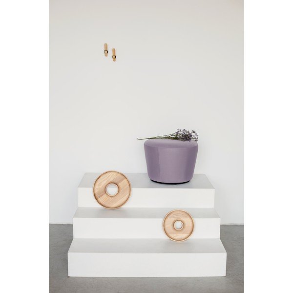 Pouf in pelle marrone cognac , ø 52 cm Naïve - EMKO-image-3