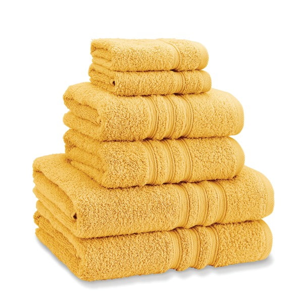 Set di asciugamani per viso e corpo tipo terry gialli in cotone 6 pz Zero Twist – Catherine Lansfield