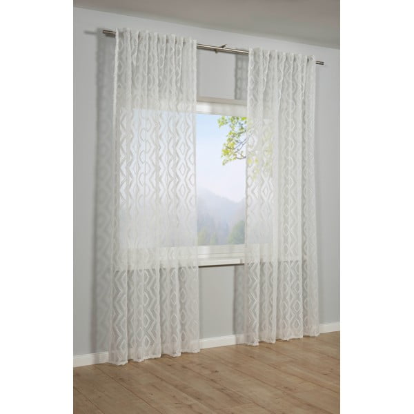 Tenda sottile bianca 140x245 cm Diamant Scherli – Sehlbach-image-1