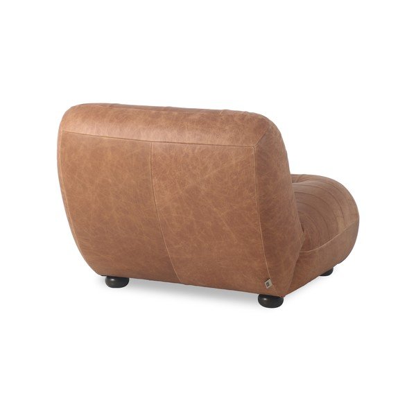 Poltrona marrone cognac con rivestimento in pelle Wyatt – Dutchbone-image-4