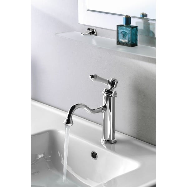 Rubinetto per lavandino in argento lucido verticale Vienna – Sapho-image-2