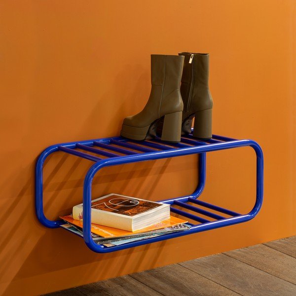 Scarpiera blu in metallo da parete 72x28x35 cm Retro – Spinder Design-image-4