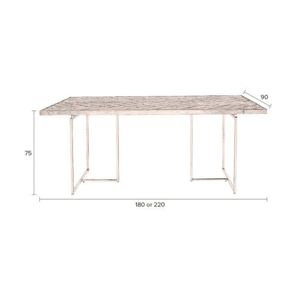 Tavolo da pranzo con struttura in acciaio , 220 x 90 cm Class - Dutchbone-image-4